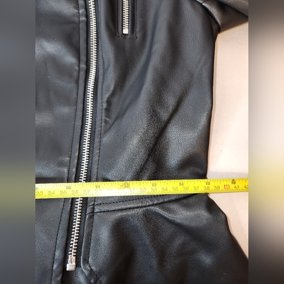 AZALEA WANG Women's Faux Leather Stand Collar Moto Biker Jacket Outwear, Black - Picture 3 of 15